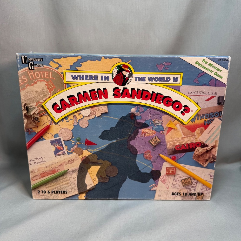 Where In The World Is Carmen Sandiego? Board Game Vintage 90s Mystery Geography
